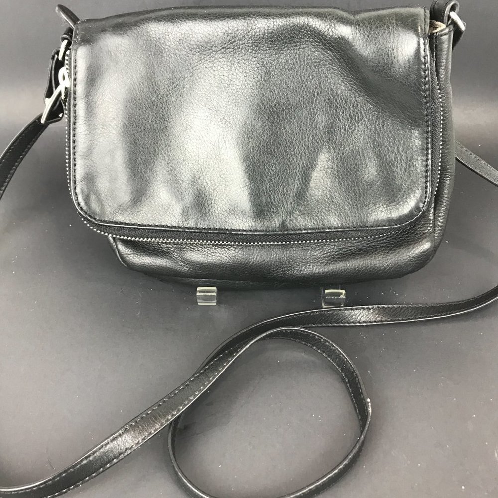 Margot Slim black leather crossbody handbag